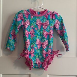 Caden Lane Pink and Blue Bow Rashguard